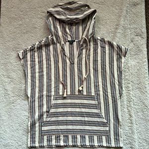 Wild Fable Cap Sleeve Striped Hooded Poncho Shirt!